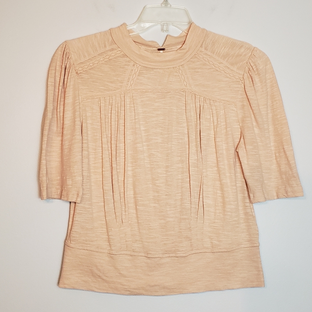 Free People Linen Blend Prairie Blouse Size L